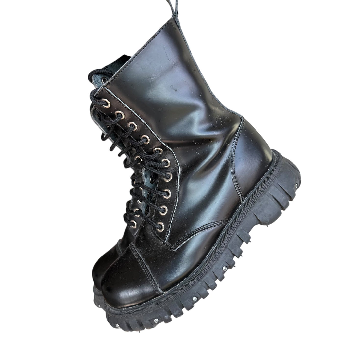 Black T.U.K. Combat Boots Goth Grunge Mens 9