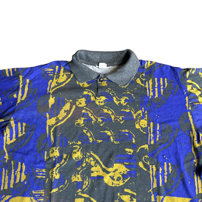Vintage 90s Geometric Pattern LongSleeve Shirt Mens XL