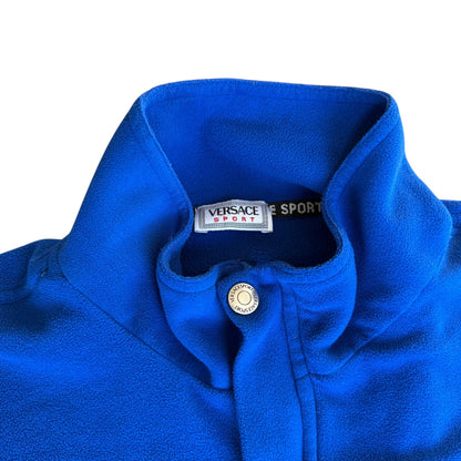 Vintage Versace Sport Blue Quarter Zip Pullover Sweater Mens 2XL