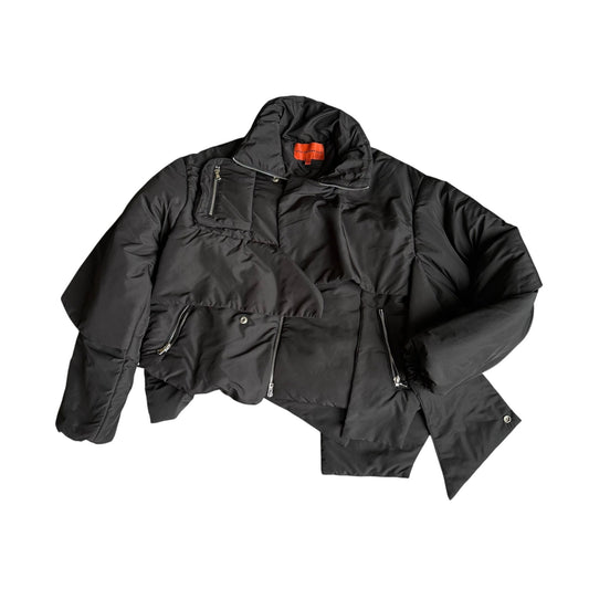 Who Decides War Blanketed Puffer Coat Jacket Black Mens Medium