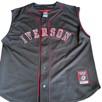 Allen Iverson Vintage Baseball Style Sleeveless Jersey Mens Large