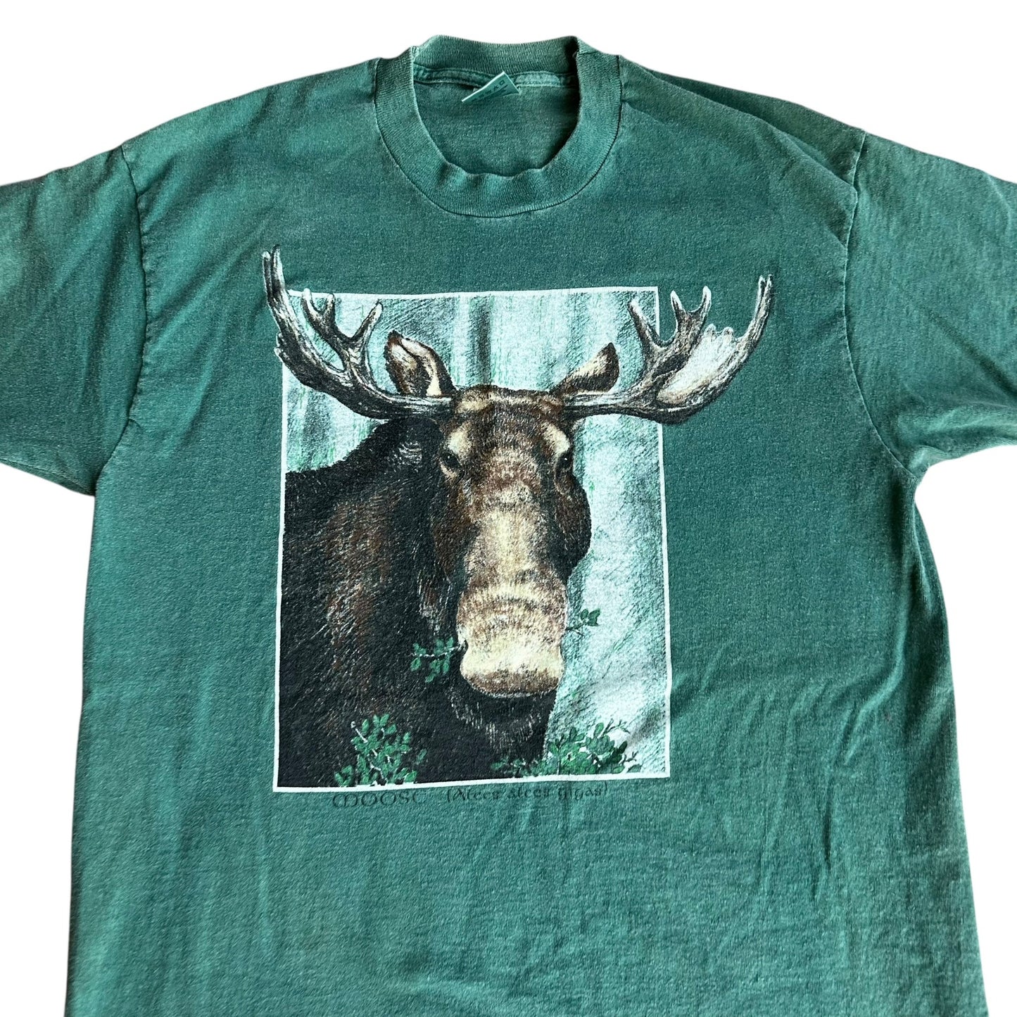 Vintage Moose Animal Tee Shirt Mens Medium Green