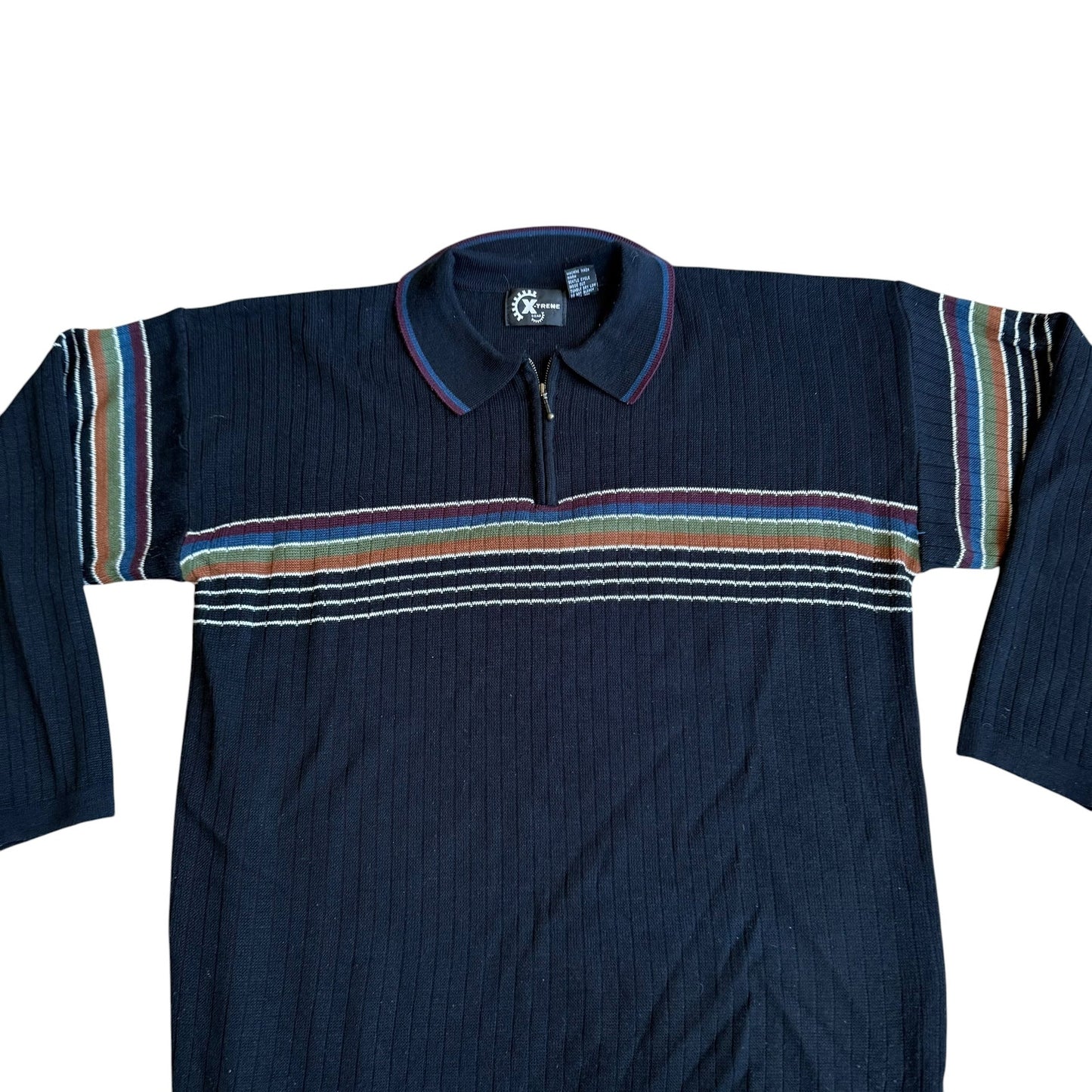 Vintage 90s Xtreme Gear Stripe Long Sleeve Shirt Mens Large