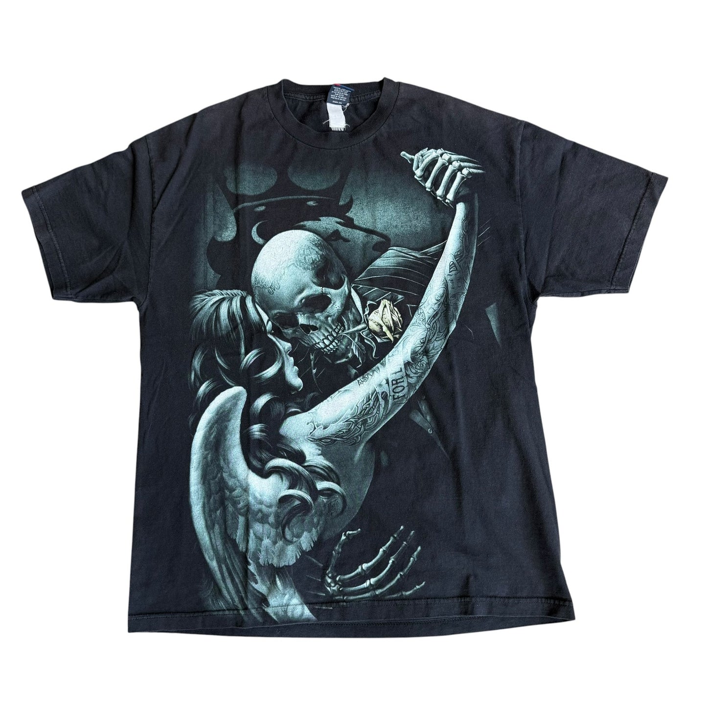 The Tango Skeleton Angel Dance AllOverPrint Shirt Mens XL