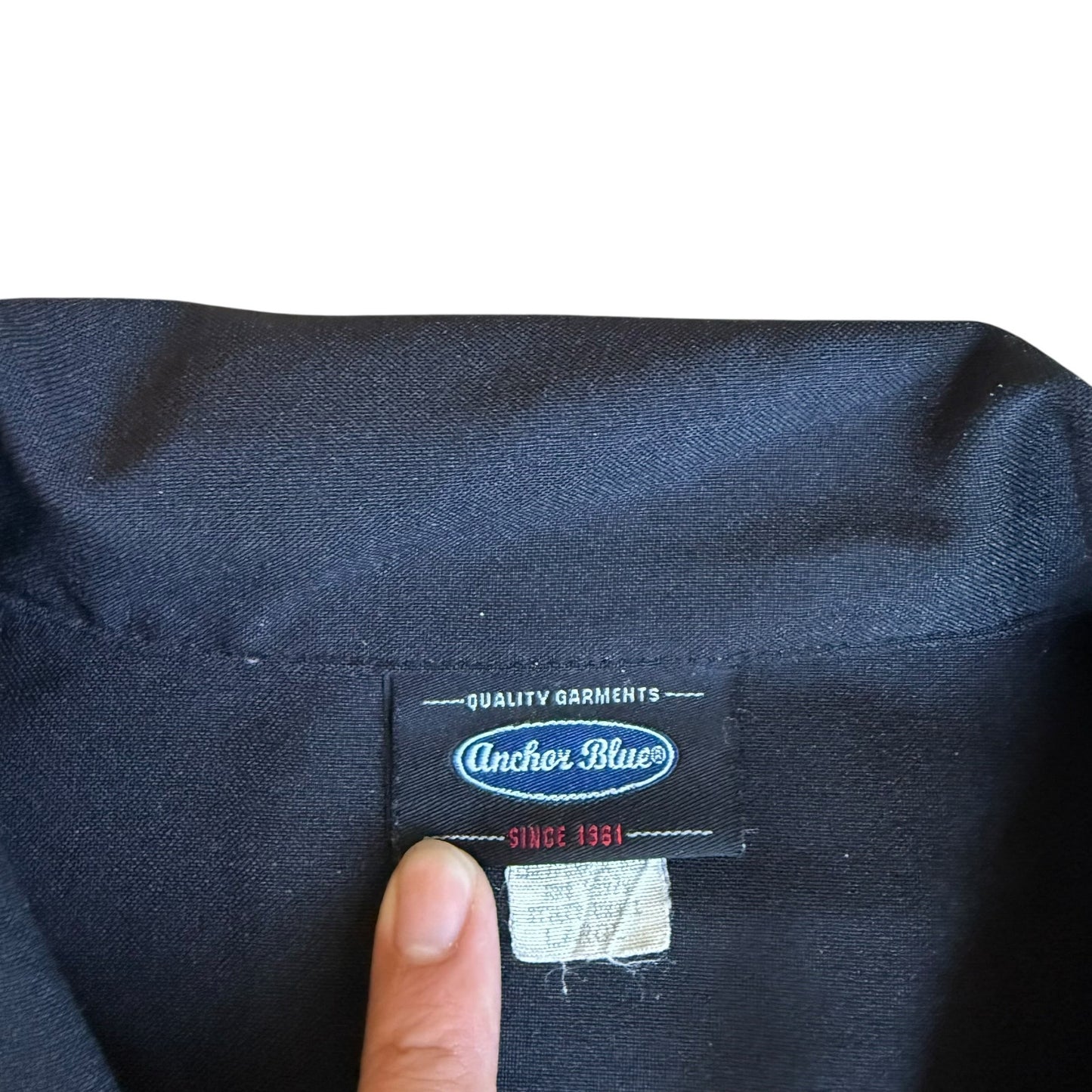 Vintage Anchor Blue y2k Stripe Flame Button Up Mens Large