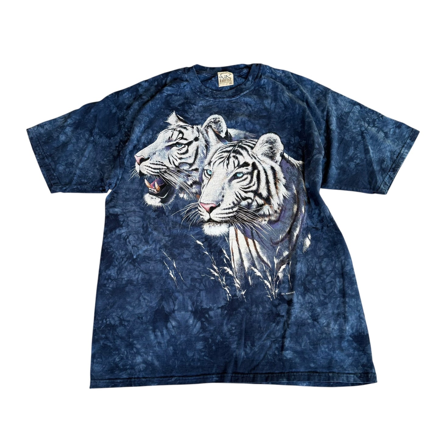 Vintage Habitat White Tiger 90s Animal Tee Shirt Mens XL