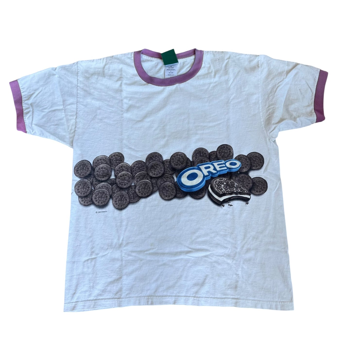 Vintage 1996 Oreo DoubleSided Cookie Food Tee Shirt Mens Large