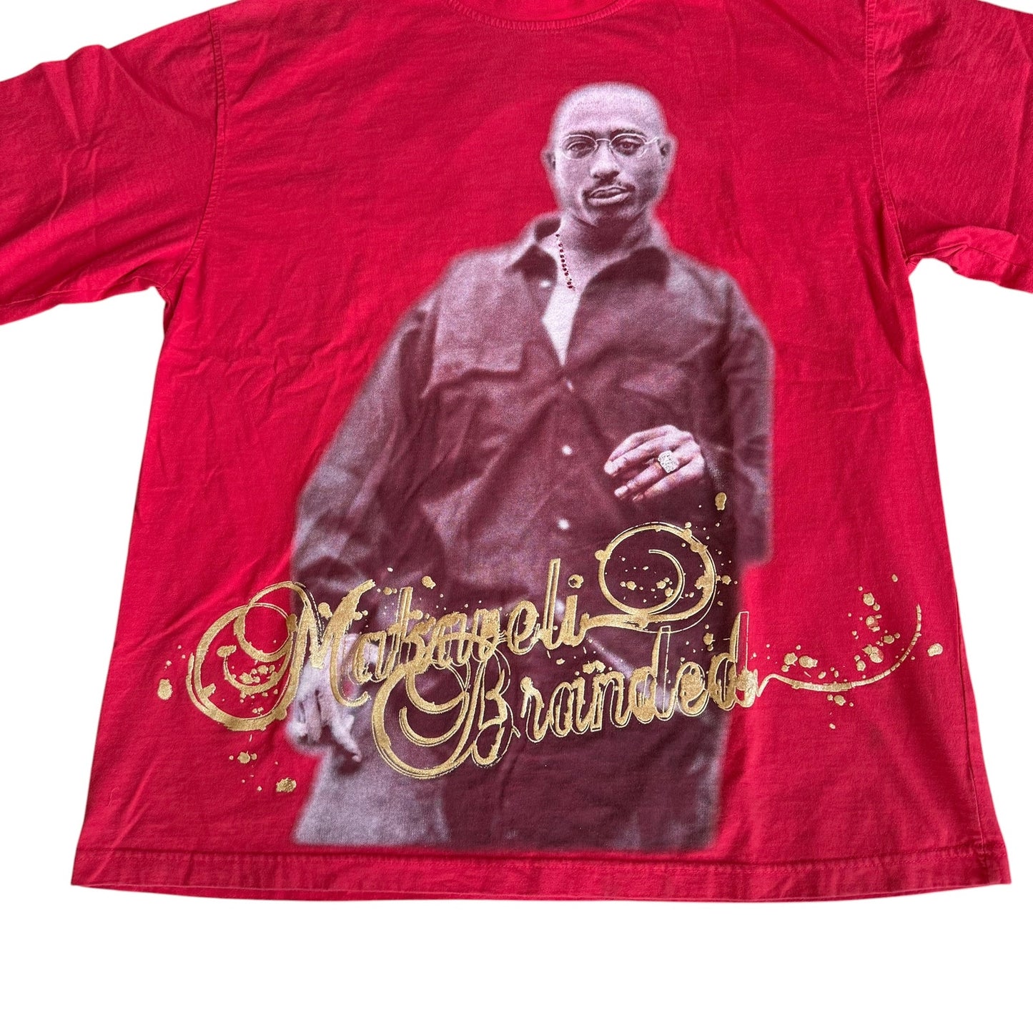 Makaveli Branded 2pac Vintage y2k Red Tee Shirt Mens 2XL