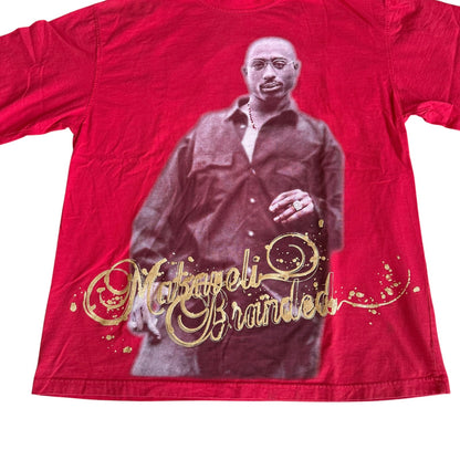 Makaveli Branded 2pac Vintage y2k Red Tee Shirt Mens 2XL