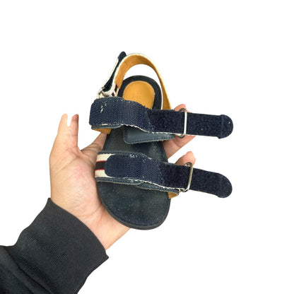 Authentic Gucci Logo Kids Toddlers Infant Sandals Blue Tan 25