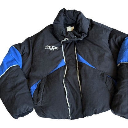 Rhime Alien Crop Puffer Blue Jacket Mens Large