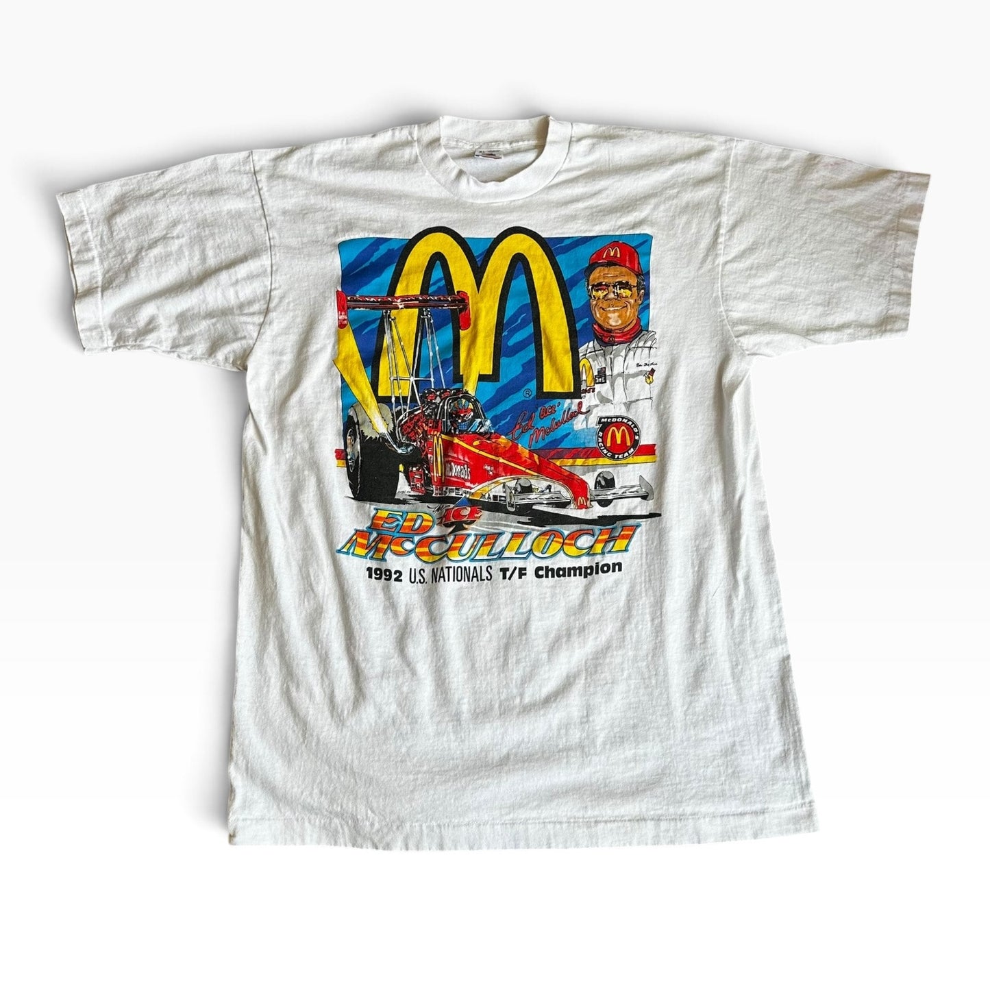 Vintage 1992 Mcdonalds Racing Ed MCculloch Tee Shirt Mens XL