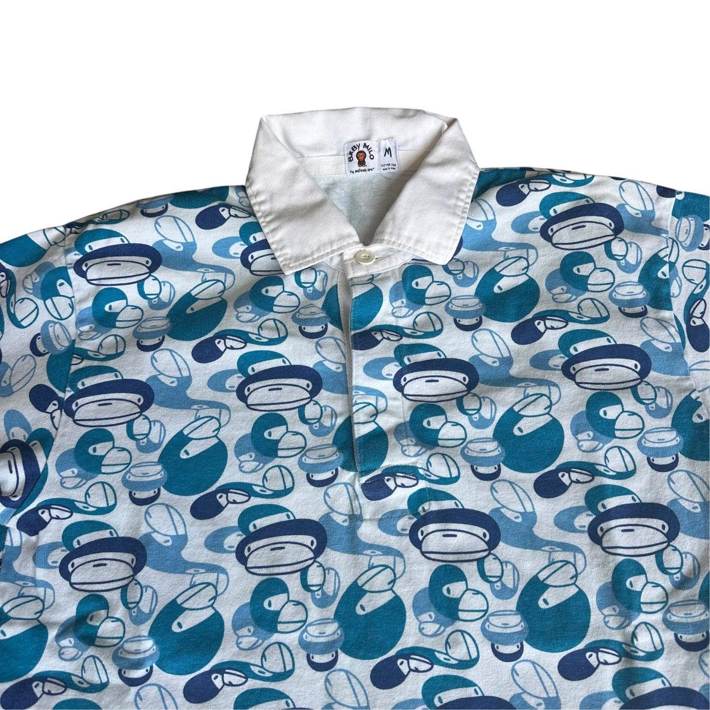 Vintage Baby Milo Bape Blue Polo Mens Medium