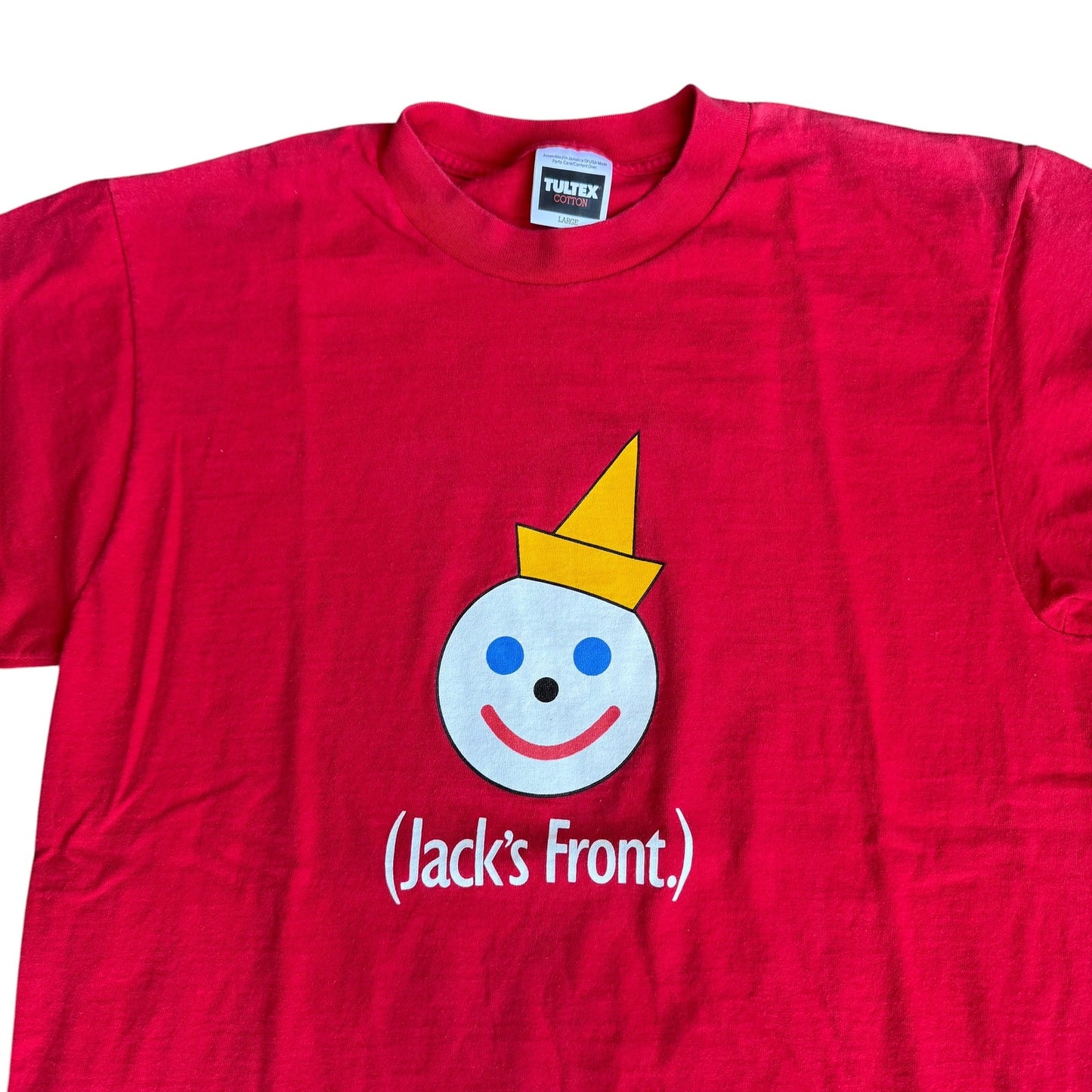Vintage Jack in the Box Tee Shirt Red Mens Large Tultex