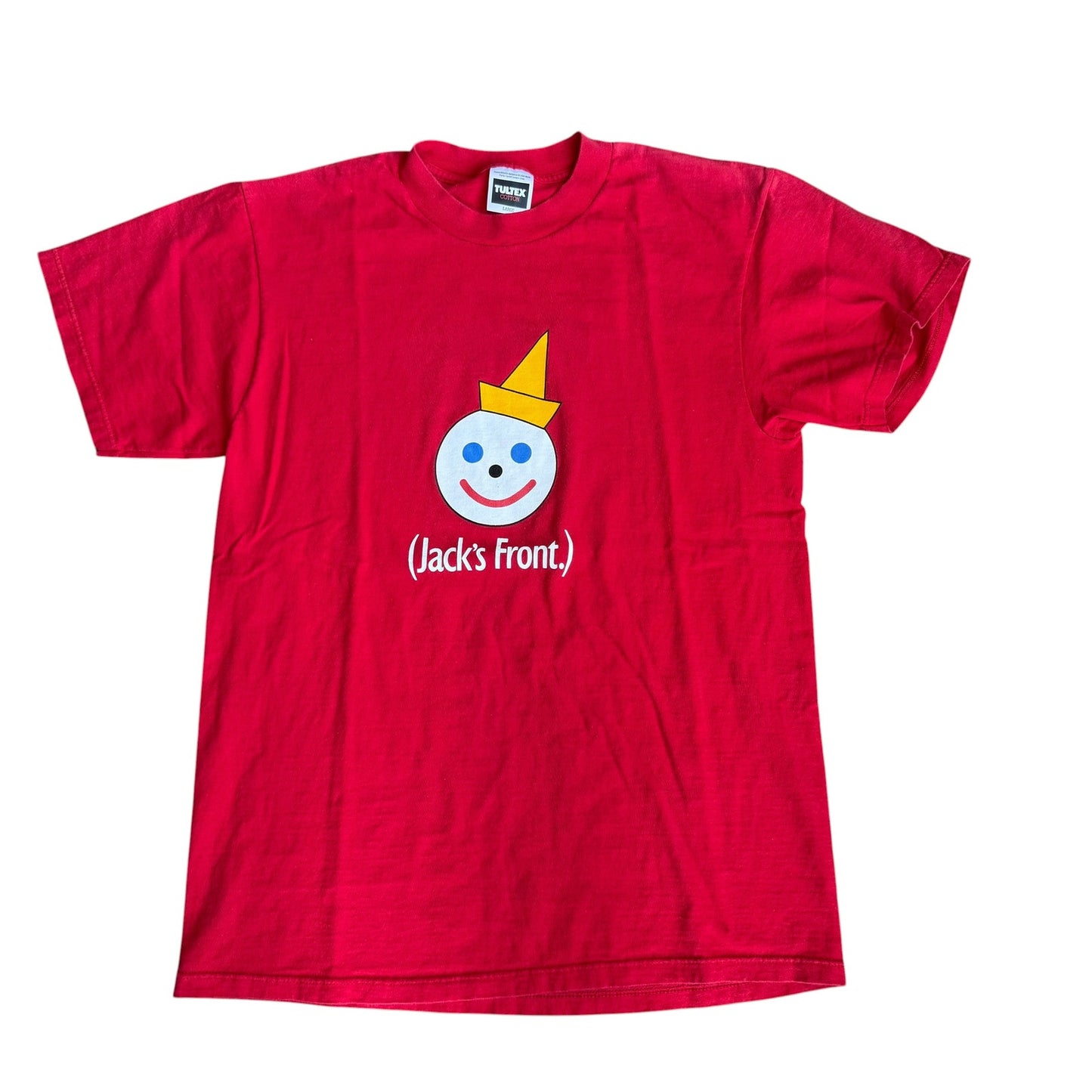 Vintage Jack in the Box Tee Shirt Red Mens Large Tultex