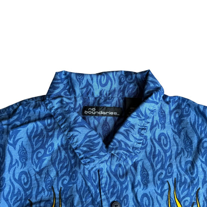 Vintage No Boundaries 90s Flame Guitars Shirt Mens Large
