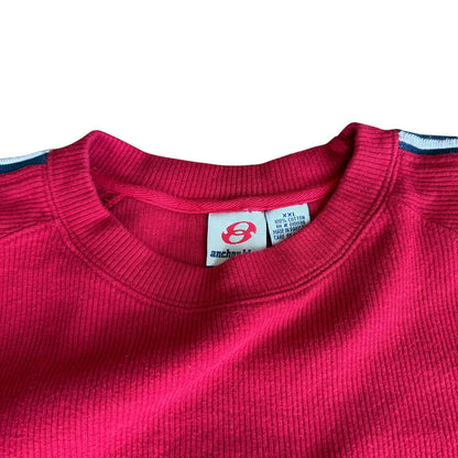 Vintage Anchor Blue Red Stripe Crewneck Sweater Mens 2XL