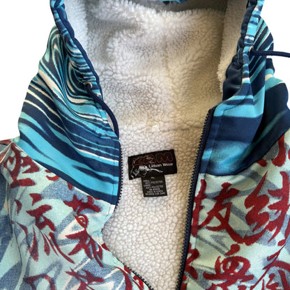 Vintage 90s ZAM Rurouni Kenshin Anime AOP Puffer Coat Hoodie Mens XL