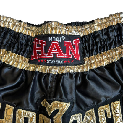 Han Muay Thai Fighting Black Shorts Mens XL